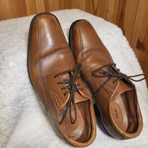Men's Clark Collection Dress Shoes, Brown leather, Size 9.5 Wide, lace up